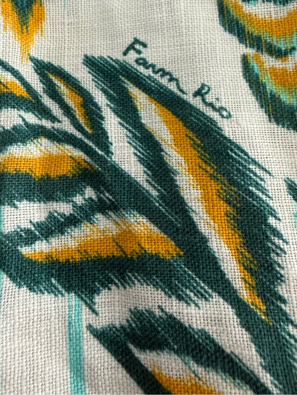 Farm Rio Tropical Tapestry Euroflax Premium Linen Maxi Dress Off White Womens XL - Picture 14 of 16